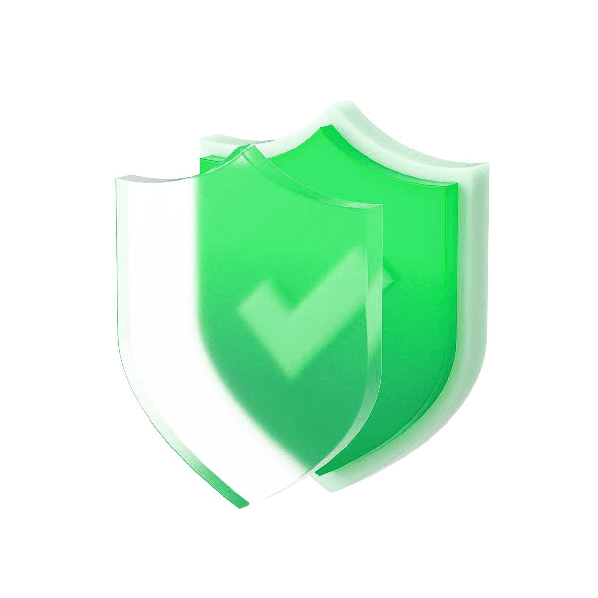 A green shield with a checkmark, representing wallet security