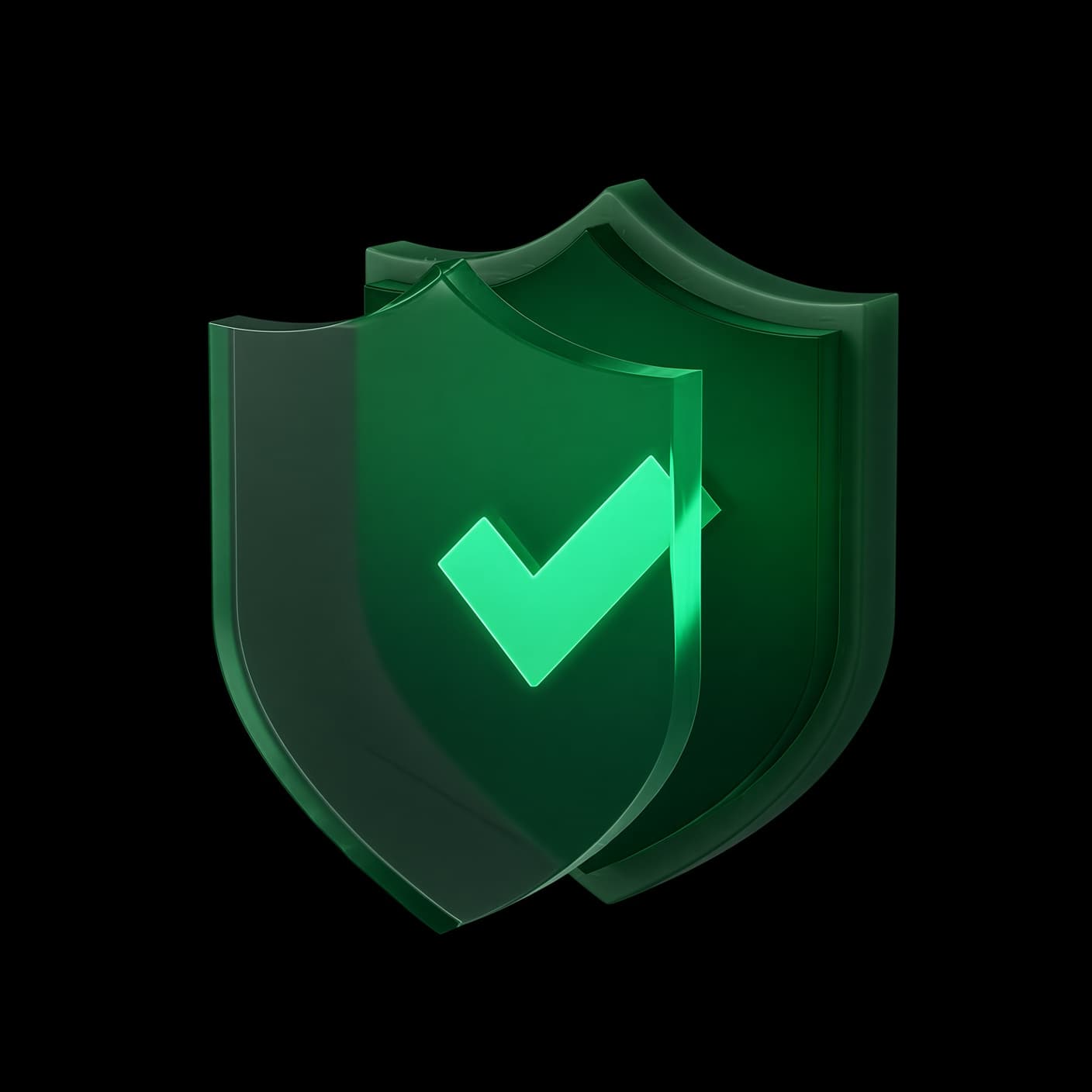 A green shield with a checkmark, representing wallet security